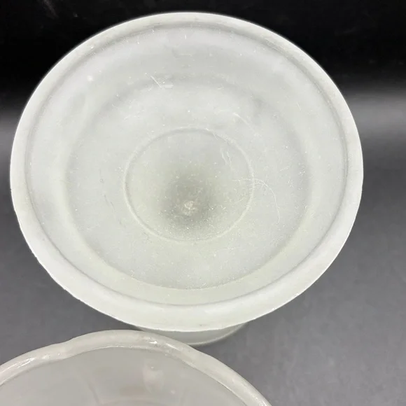 Vintage Satin Frosted Glass Pedestal Fairy Lamp Fairy Light Candle Holder Decor - Picture 5 of 10